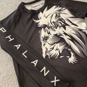 Phalanx Jiu Jitsu Rash Guard Mens XL Black Lion Long Sleeve